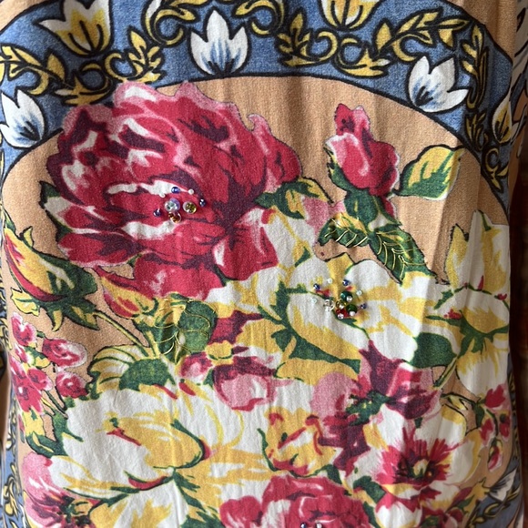 NWT Aratta Plaid Floral Back Long Sleeve Button Down.  Size XS - Picture 4 of 6